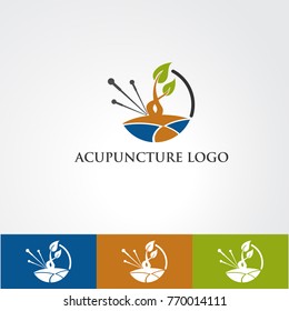 Acupuncture Logo Vector For Business