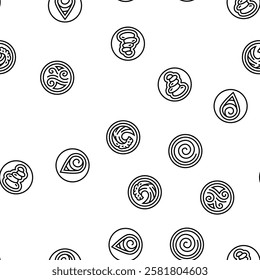 acupuncture massage therapy vector seamless pattern thin line illustration