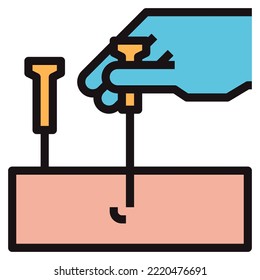 acupuntura concepto moderno ui ux icono para sitio web, aplicación, presentación, volante, folleto, etc.