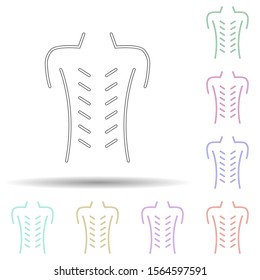 Acupuncture multi color icon. Simple thin line, outline vector of spa icons for ui and ux, website or mobile application