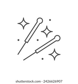 Acupuncture needle line outline icon