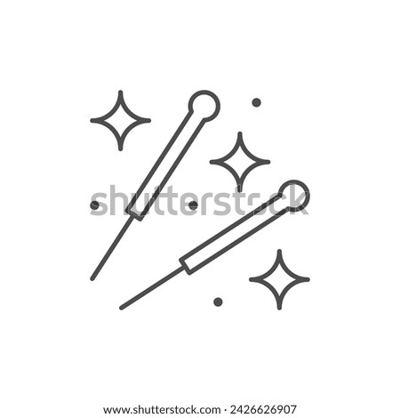 Acupuncture needle line outline icon