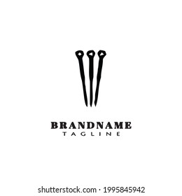 acupuncture needle logo icon design template modern cute illustration
