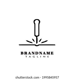 acupuncture needle logo icon design template cute vector illustration
