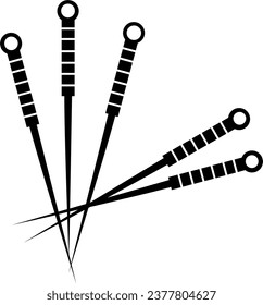 Acupuncture needle therapy traditionl chinese medicine logo vector icon illustration