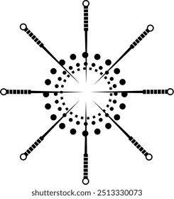 Acupuncture needles hand logo illustration. Fit for natural alternative health presentation.
