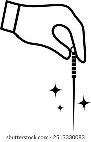 Acupuncture needles hand logo illustration. Fit for natural alternative health presentation.