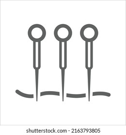 Acupuncture, needles icon. Gray vector graphics.