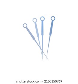 acupuncture needles icon, on a white background, vector illustration