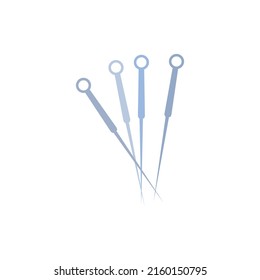 acupuncture needles icon, on a white background, vector illustration