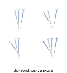 acupuncture needles icon, on a white background, vector illustration