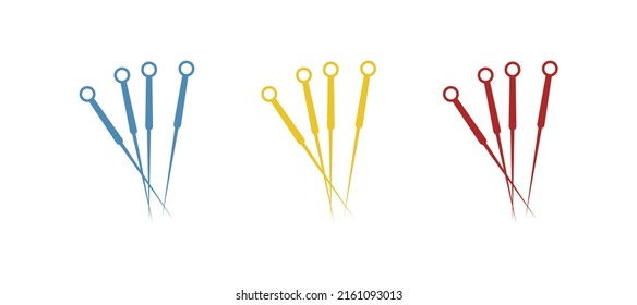 acupuncture needles icon, on a white background, vector illustration