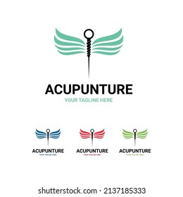 Acupuncture needles as medical symbols logo template with vector files.