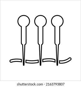 Acupuncture, needles outline icon. Line art vector.