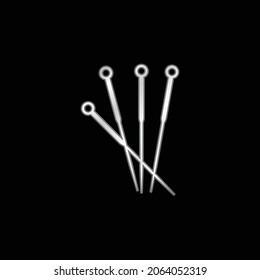 Acupuncture Needles silver plated metallic icon