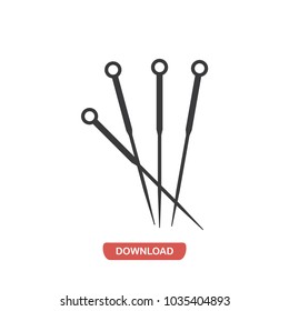 Acupuncture needles vector icon