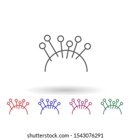 Acupuncture, physiotherapy multi color icon. Simple thin line, outline vector of physiotherapy icons for ui and ux, website or mobile application