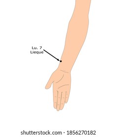 Acupuncture point Lung 7 or Lu. 7 that is also known as Lieque