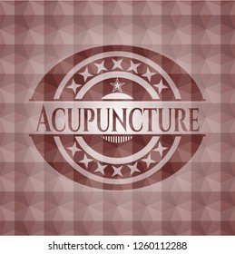 Acupuncture red seamless geometric pattern emblem. Seamless.