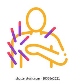 vector de icono de hombro de acupuntura. signo de hombro de acupuntura. ilustración de símbolo de color