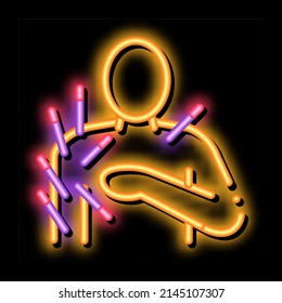 acupuncture shoulder neon light sign vector. Glowing bright icon acupuncture shoulder sign. transparent symbol illustration