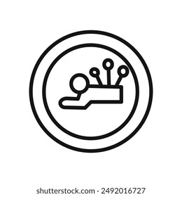 Acupuncture therapy icon linear graphics set vector