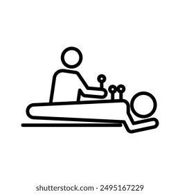 Acupuncture therapy icon linear logo mark in black and white