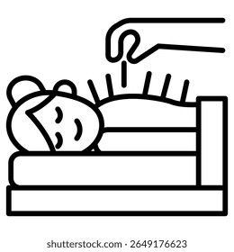 Akupunktionstherapie-Symbol Dünne Linie, Vektordesign