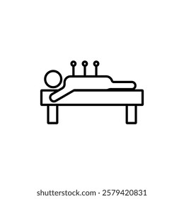 Acupuncture therapy icon vector outline logo sign