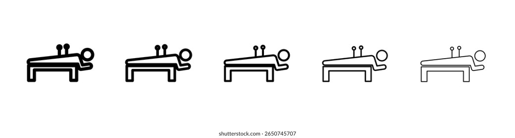 Acupuncture therapy icon vector outline symbol or illustration