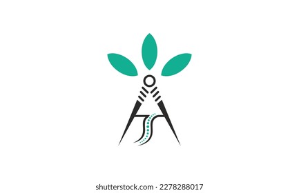 Acupuncture therapy logo, Initial letter A logo