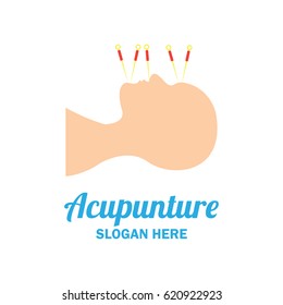 acupuncture therapy logo with text space for your slogan / tagline, vector illustration