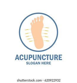 acupuncture therapy logo with text space for your slogan / tagline, vector illustration