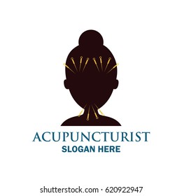acupuncture therapy logo with text space for your slogan / tagline, vector illustration