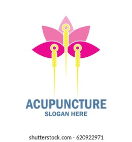 acupuncture therapy logo with text space for your slogan / tagline, vector illustration