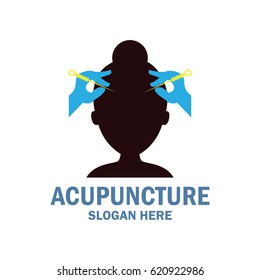 acupuncture therapy logo with text space for your slogan / tagline, vector illustration