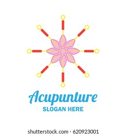 acupuncture therapy logo with text space for your slogan / tagline, vector illustration