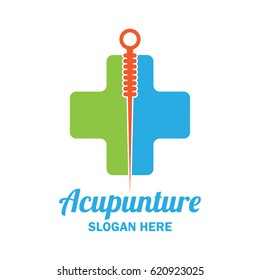 acupuncture therapy logo with text space for your slogan / tagline, vector illustration