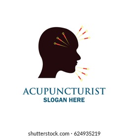 acupuncture therapy logo with text space for your slogan / tagline, vector illustration