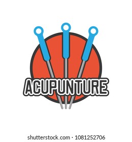 acupuncture therapy logo, vector illustration