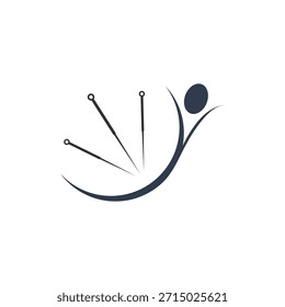 acupuncture therapy logo vector illustration