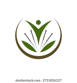 Logo de la terapia de acupuntura Ilustración vectorial