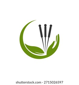 Logo de la terapia de acupuntura Ilustración vectorial