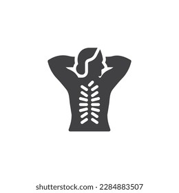 Acupuncture therapy vector icon. filled flat sign for mobile concept and web design. Back acupuncture massage glyph icon. Symbol, logo illustration. Vector graphics