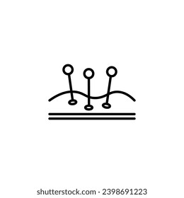 Acupuncture vector icon. Acupuncture Chinese acupuncturist therapy in black and white color.