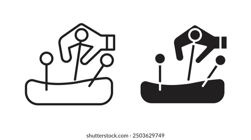 Acupuncture vector icon in solid and outline style