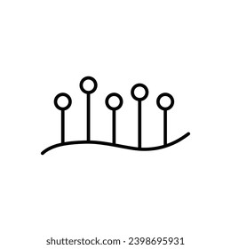 Acupuncture vector line icon illustration