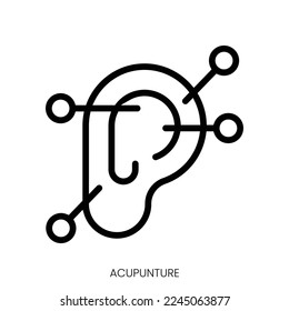 acupunture icon. Line Art Style Design Isolated On White Background