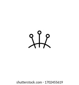 icono de acupuntura. simple, plano, negro, contorno. icono médico y sanitario.