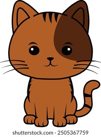 Acute cat illustration. the cat illustration is 2d and simple.